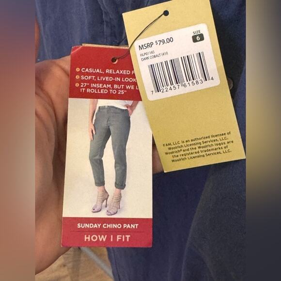 Woolrich Dark Cobalt Chino Pants - Picture 3 of 4